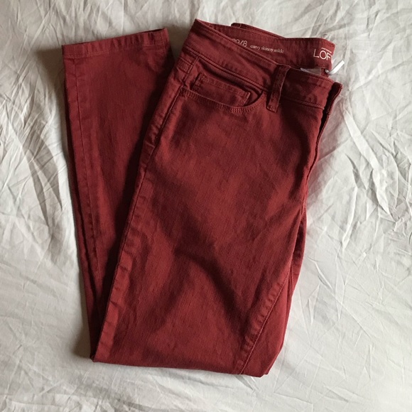 LOFT Pants - LOFT by Ann Taylor Red Skinny Jeans
